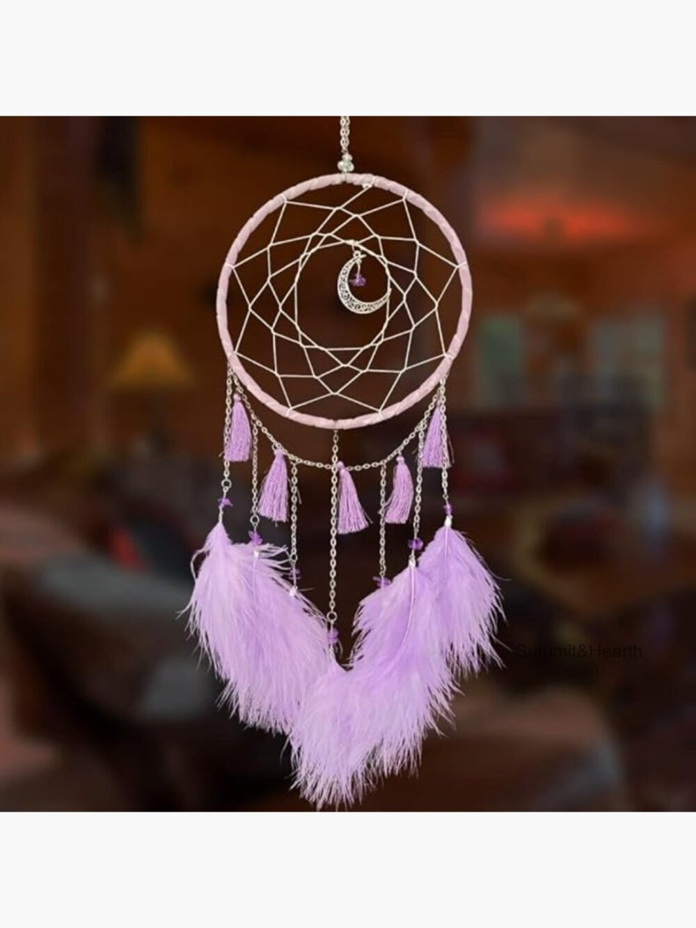 Handmade Metal Dream Catcher Wall Hanging 6 Inch Diameter Bedroom Decor